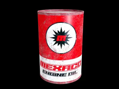 Motor oil cans Low-poly 3D model