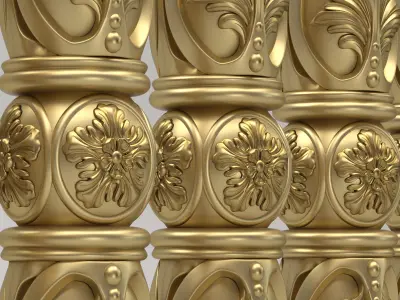 Carved Baluster 3D model