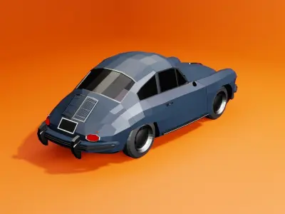 A Classic Porsche 356C Low-poly 3D model