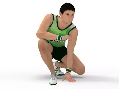 Marathon runner 3D model