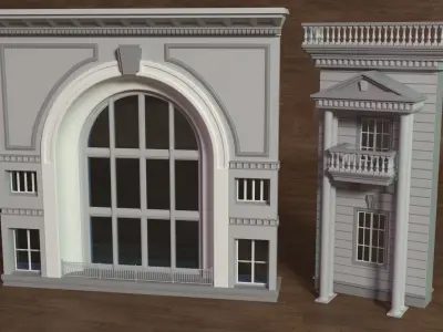 Building Facade Collection 6 - 18 pieces 3D model