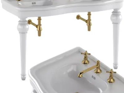  Drummonds double-Windemere-china wash basin 3D model