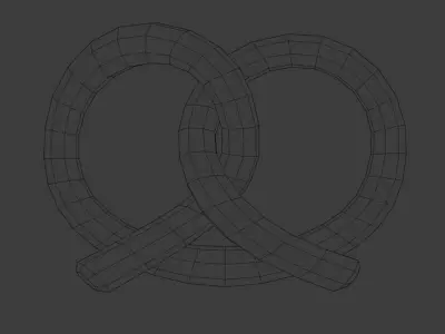 Pretzel Low-poly 3D model