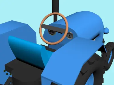 caroon tractor with trailer 3D model