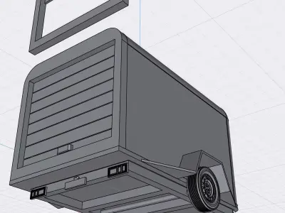 UHAUL trailer diorama drag week 3 door options  3D print model