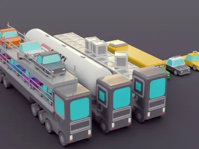 Lowpoly Vehicles 3D model