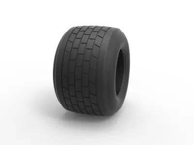 Dirt Sprint racing tire 17 Scale 1 to 25 3D print model