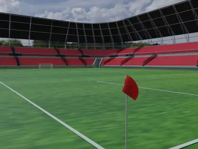 Football Stadium Low-poly 3D model 4