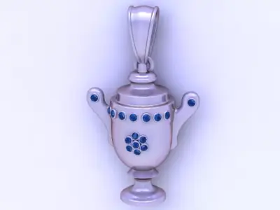 Luxury Trophy Urn Pendant  3D Printable Fine Jewelry Design 3D print model