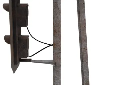 Train Traffic Light Weathered 7 3D model