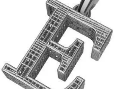 DIRECT CASTING ALPHABET PENDANT Texture 3D print model 3D print model