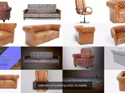 collection of furnishing sofas az9 3D Model Pack
