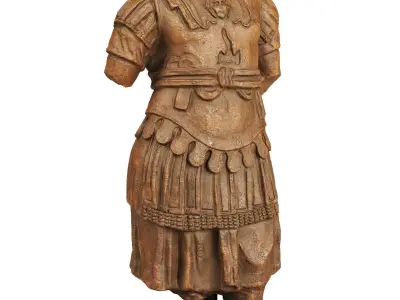 Torso Cuirass statue of a Roman Emperor Low-poly 3D model