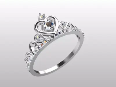 princess crown ring 3D print model