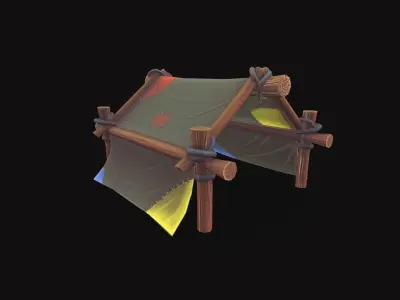 Stylized Tent Low-poly 3D model