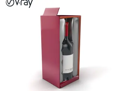 Premium Wine Shipping Carton Foam Insert model pack Low-poly 3D model
