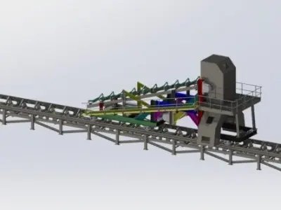 High Detail 3D Ship Loader Tripper Car Model  Industrial Port 3D model