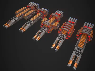 Modular Spaceship Two Low-poly 3D model