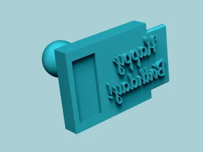 Stamp 58 - Happy Birthday - Fondant Decoration Maker Toy 3D print model