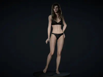 Girl Basemesh Low-poly 3D model