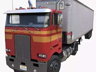 Peterbilt 362 daycab dryvan Low-poly 3D model