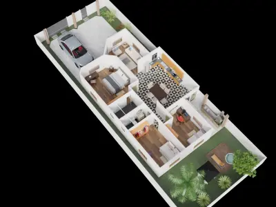 3D Plan Floor House  3D model