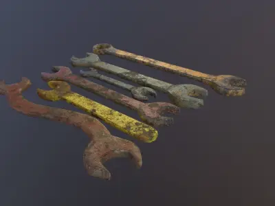 Wrench 001 Low-poly 3D model