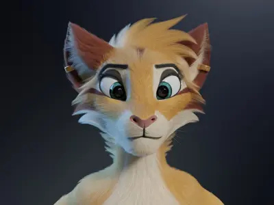 Aurora Anthro Cat 3D model