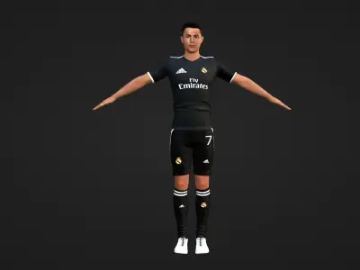 Cristiano Ronaldo - Real Madrid - Two Models Low-poly 3D model