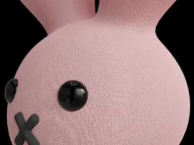 pink rabbit doll Low-poly 3D model