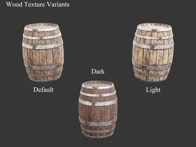 Medieval Containers Wooden Barrels 3D model