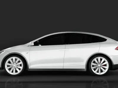 Tesla model x white  3D model