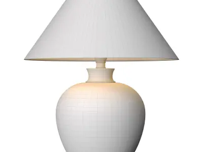 Benjara Rustic Table Lamp Urn Shaped Southwest with Carved Deer 3D model