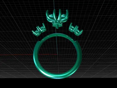 2 Diamonds rings 3D print model