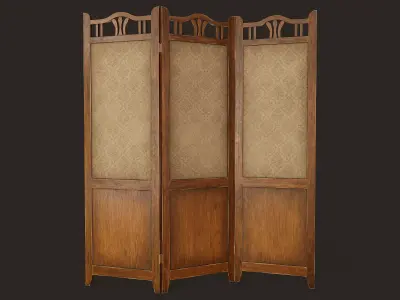 Antique Room Divider - PBR Game Ready Low-poly 3D model