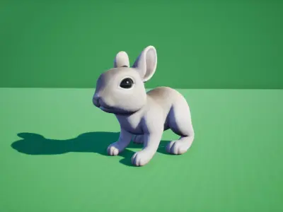 Bunny rabbit Low-poly 3D model