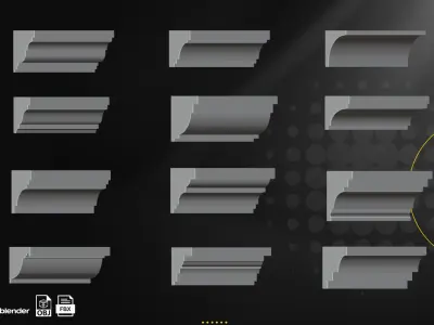 72 Architectural Elements Low-poly 3D model