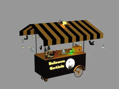 Halloween Juice Cart Low-poly 3D model