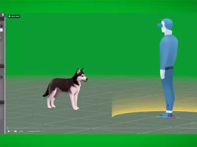 Siberian Husky Dog Low-poly 3D model