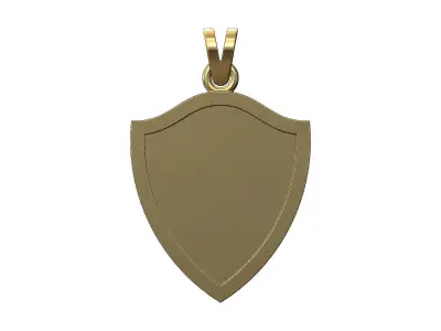 Simple shield memory pendant with bail  3D print model