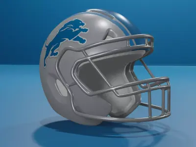 Detroit Lions Football Helmet 3D model