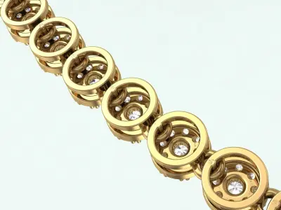 Round Halo Diamond Necklace H17 - 47319 3D print model