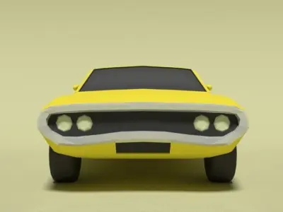 Low Poly Cartoon Plymouth Satellite Sebring 1971 Car Low-poly 3D model