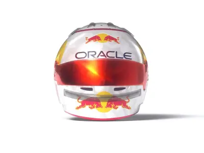 Red Bull F1 Helmet Blue and White - Two Colours 3D model