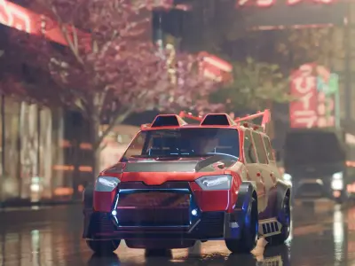 Modified Toyota Probox Low-poly 3D model