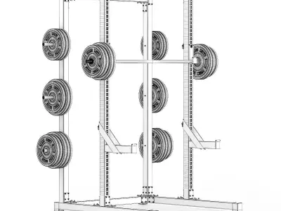 Gym Half Rack 3D model
