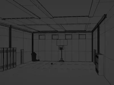 BASKET BALL COURT WITH BASKETBALL Low-poly 3D model