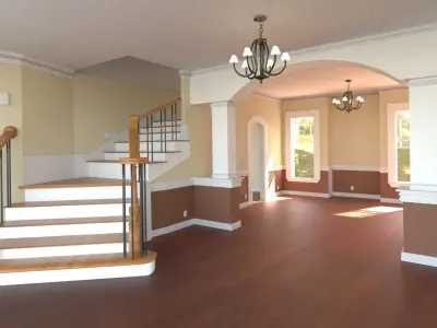 Staircase and Windows Room Interior  3D model