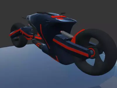 Sci-fi UV bike  Low-poly 3D model