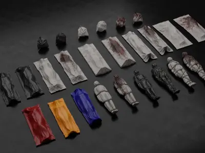 Body Bags High Quality Realistic Low-Poly - Custom Low-poly 3D model